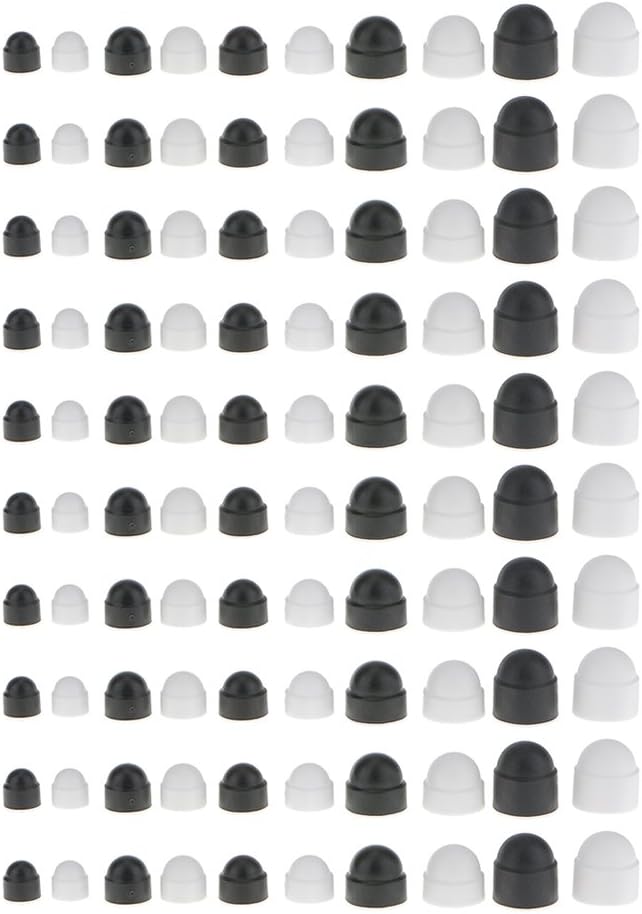Homyl 100 Pieces Black Dome Nut/Bolt Cover Caps Nylon M6 10x13mm DIY