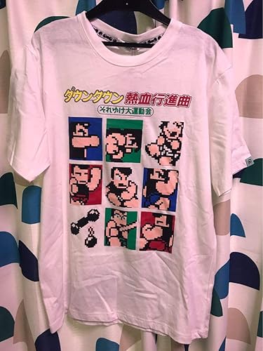 Amazon 限定 くにおくん ダウンタウン熱血物語 Tシャツ L ファミコン レトロ ゲーム 昭和 80年代 キーホルダー アニメ 萌えグッズ 通販