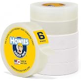 Howies Hockey Tape 6-Pack Combo - Stick &amp; Shin Pad Tape, White/Black/Clear | Pro-grade grip &amp; durability, Made in USA; ideal for stick handling and shin pad protection in hockey and lacrosse.