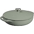Lodge 3.6 Quart Enameled Cast Iron Covered Casserole with Lid – Dual Handles – Oven Safe up to 500° F or on Stovetop - Use to Marinate, Cook, Bake, Refrigerate and Serve – Desert Sage