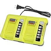 KUNLUN OP401 40V Dual Fast Charger for Ryobi 40 Volt Lithium ion Battery Charger OP4040 OP4026 OP4026A OP4050A OP40601 OP40602 OP4030 OP4015 OP40201 Li-ion Battery