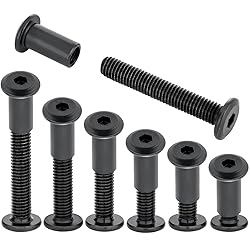 Xrfoiniu 50Pcs Black M8x20mm Furniture Bolts