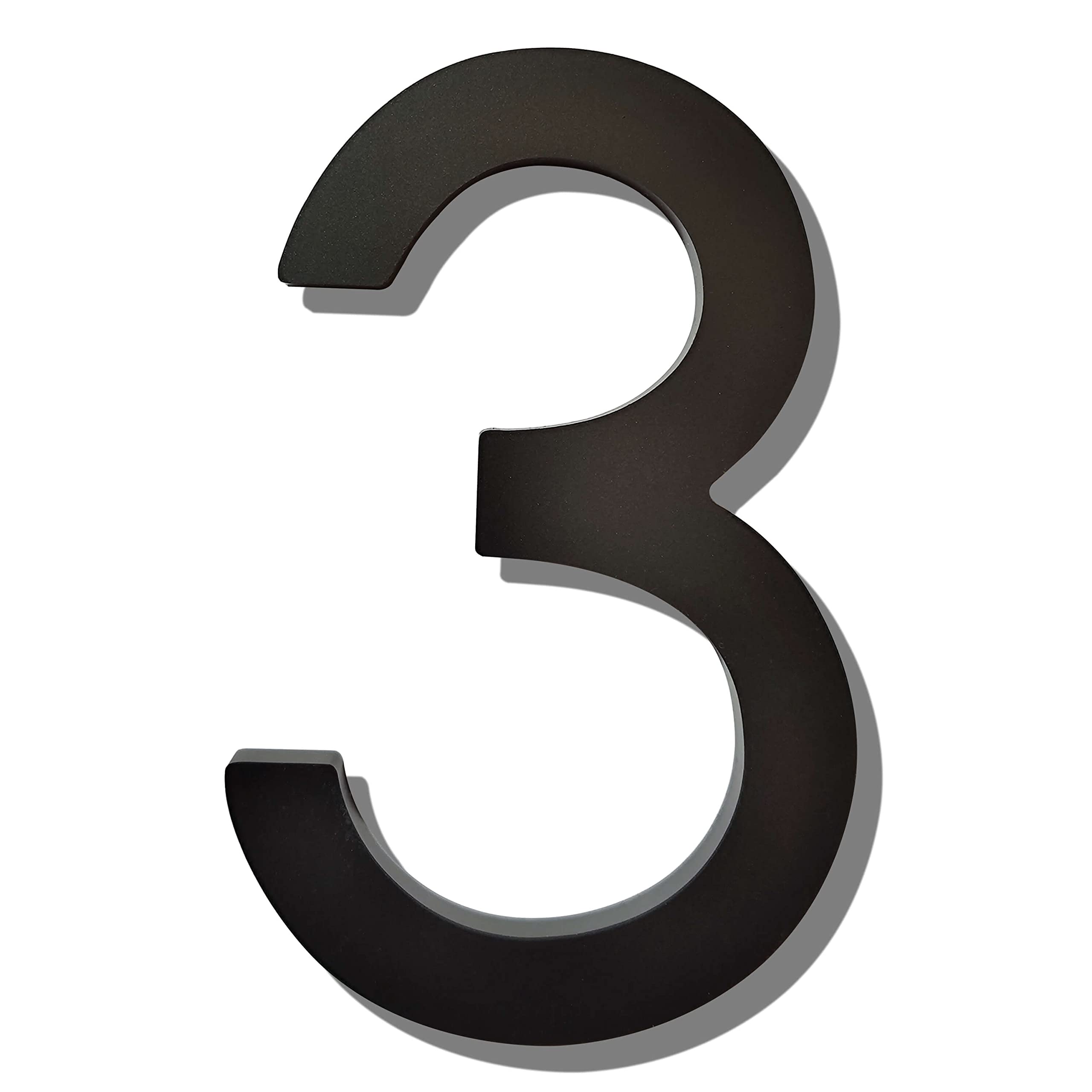 Ywonoby 5 Inch House Numbers for Outside-Large Modern 3D Floating Door Numbers-Weatherproof and Easy to Install-Matte Black Acrylic Number (3)