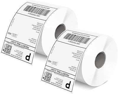 MUNBYN 4x6 Inch Direct Thermal Labels 1000 Sheets 2 Rolls 500/Roll
