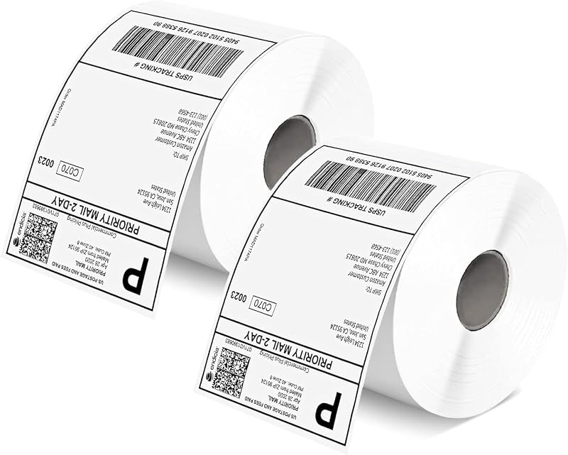 MUNBYN 4x6 Inch Direct Thermal Labels 1000 Sheets 2 Rolls 500/Roll