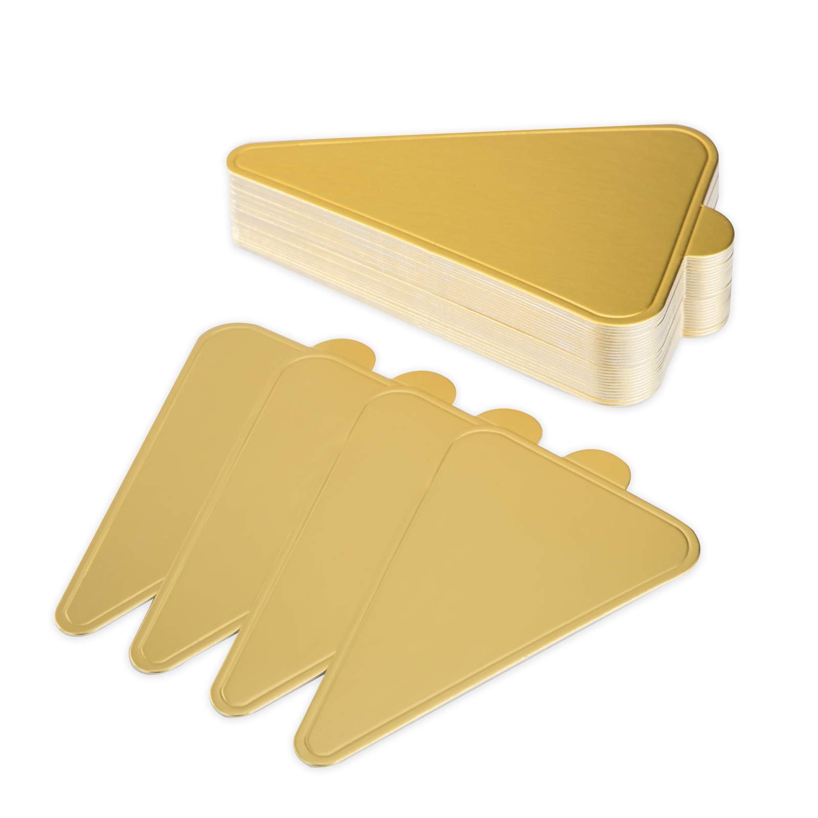 Cake Boards Triangle Mousse Cake Cardboard Gold Cupcake Cake Base Dessert Displays Tray for Dessert Buffet, Wedding, Parties, Cake Pastry Cup 100 Pieces