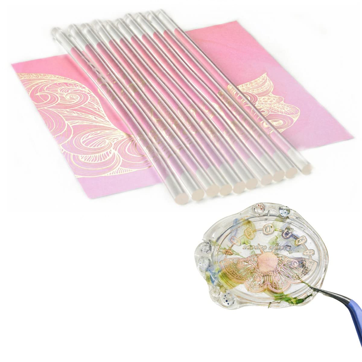 Photo 1 of 10pcs Fully Transparent Glue Wax Seal Sticks for Wax Stamp Sealing, Perfect for Cards, Envelopes, Invitations, Wine Packages, Letter Sealing