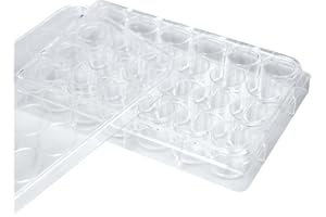 LVDALAB 24 Well Bacterial Culture Dishes Tissue Culture Dish Polystyrene Petri Dish with Lids Educational Petri Plates for Lab Science Experiment, Pack of 10,Sterile