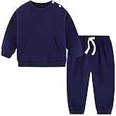 Fullfamous Baby and Toddler Boys 100% Cotton 2 Piece Long Sleeve Sweatshirt and Sweatpant Jogger Pants Set Newborn-4T