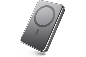 HAIARA for Magsafe Battery Pack, 10000mAh Magnetic Portable Charger with USB C Cable 20W PD Fast Charging, Slim & Lightweight Wireless Power Bank for iPhone 16/15/14/13/12 Series - Sky Grey