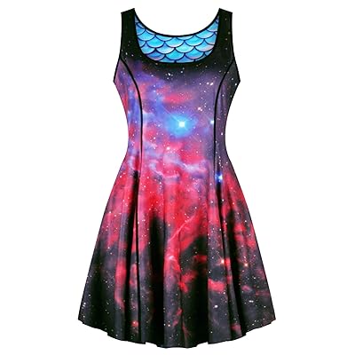 GLUDEAR Women Sleeveless A line 3D Galaxy Printed Nigeria | Ubuy