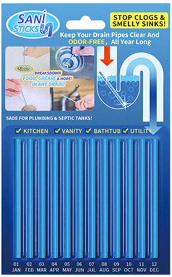 Drain Sticks, Drain Cleaner Sticks and Deodorizer Enzymatic Cleaning