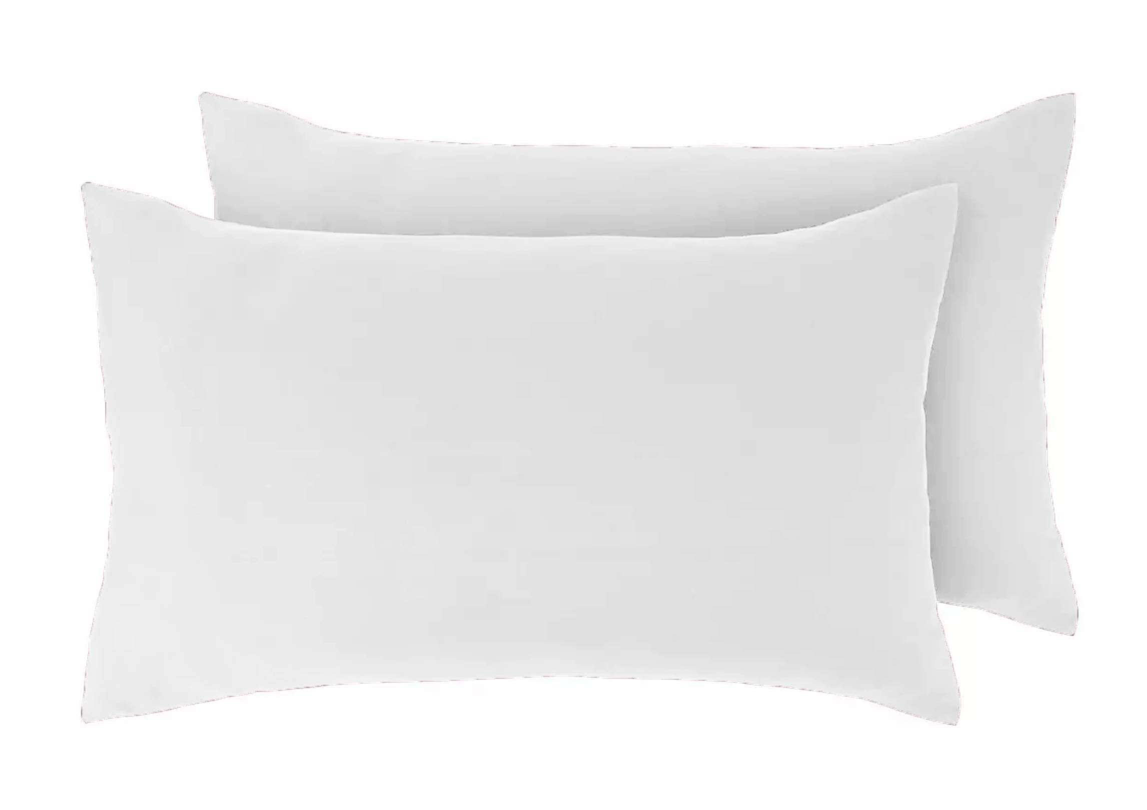 Beldora Pair of Pillowcases 2 Pack Pillow Cases Covers Anti-Allergy Anti-Bacterial Super Soft Touch Brushed Microfibre (White)