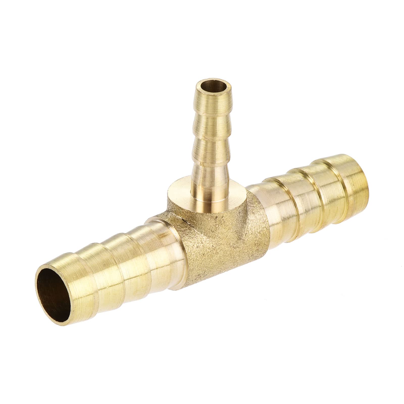 M METERXITY Barb Hose Fittings - 5/16" x 5/16" x 3/16" Brass Hose Fitting Pipe Connector Apply to Water Fuel (T Shaped 3 Way)