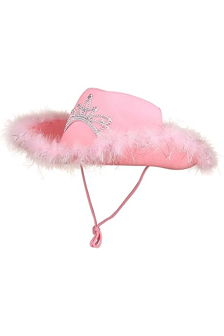 Amazon Fluffy Pink Cowgirl Hat Cowgirl Hat Crown Pink Cowboy Hat