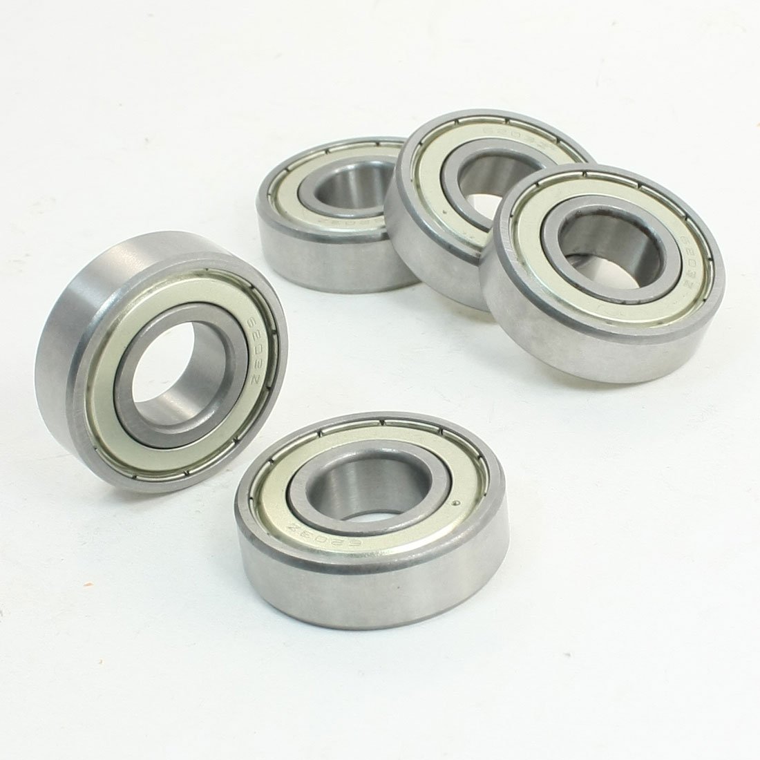 sourcingmap 5 Pcs 17mm x 40mm x 12mm Metal Shielded Deep Groove Ball Bearings