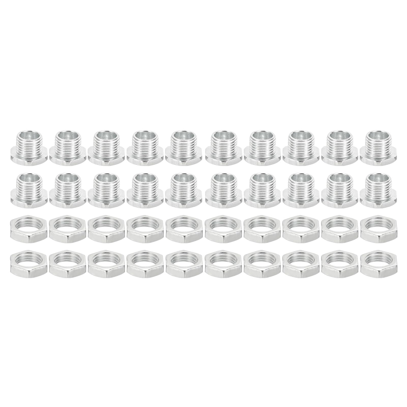 PATIKIL M10x10mm Hex Bolts and Nuts Kit, 20 Set Fine Thread Hollow Screws Assortment Hexagon Head Screw Through Hole Bolt Chandelier Fasteners