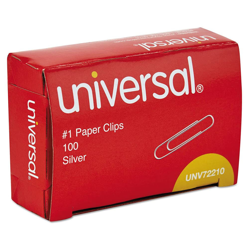 Photo 1 of 10 hole packs Universal A7072210A #1 Paper Clips - Small, Silver (100/Box, 10 Boxes/Pack)