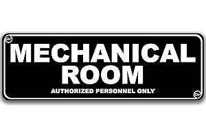 PRIME VANTAGE Sign for Door, Authorized Personnel Only in Acrylic Plastic, Black and White, Rounded Corners, Durable, Long Lasting with Double Sided Tape in the Back - 3" x 9" (Mechanical Room)