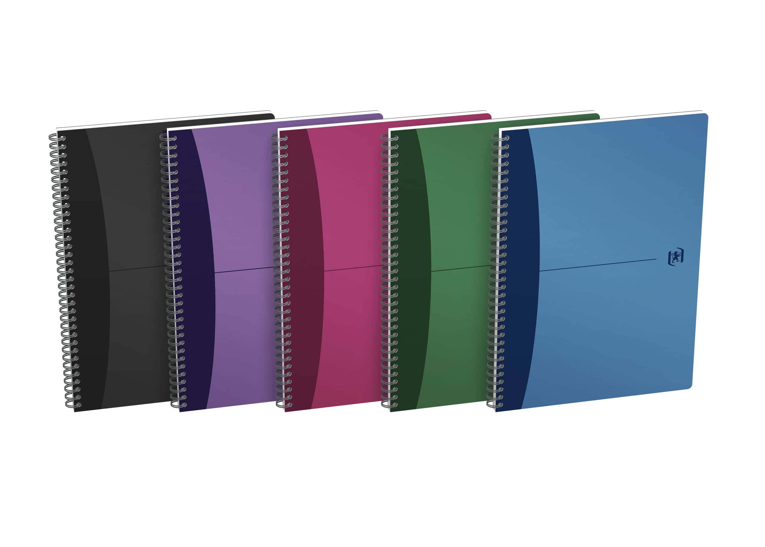 Oxford Office Urban Mix 100101584 Set of 5 Spiral Binding Notebook Polypropylene Cover 21 x 29.7 cm 100 Pages Small Tiles 90 g (50 Sheets) Small Square Q5x5 A4 (21x29,7cm) Assorted Colours