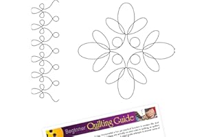 TRENDZEEN Quilting Stencils for Machine and Hand Quilting - 2 Plastic Quilt Templates for Continuous Line Borders and Patterns - Filigree Border, Flower Loop Block Stencil Set with Quilter's Guide