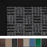 Large Outdoor Door Mats Rubber Shoes Scraper 36" x 24" for Front Door Entrance Outside Doormat Patio Rug Dirt Debris Mud Trapper Waterproof Indoor Mat Inside Low Profile Washable Carpet Dark Grey