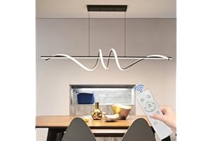 Matven Modern Ceiling Chandelier Light, Anti Flicker Pendant Lamp with Remote Control Dimmable 3 Color Mode & Brightness (Warm Cool Neutral Light) for Kitchen Bar