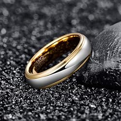 NUNCAD 4mm/6mm Tungsten Rings for Men Women Gold
