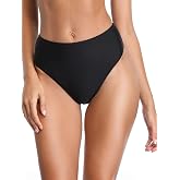 RELLECIGA Women's High Waisted Bikini Bottom Tummy Control Swim Bottoms | High Cut,High Leg,Full coverage,Full lining,Flattering,Breathable,Soft, Bathing Suit Bottom for Beach,Vacation