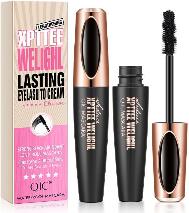 HIVETZ 4D Waterproof Mascara - Black Volume Length, False Lash Effect, Soft