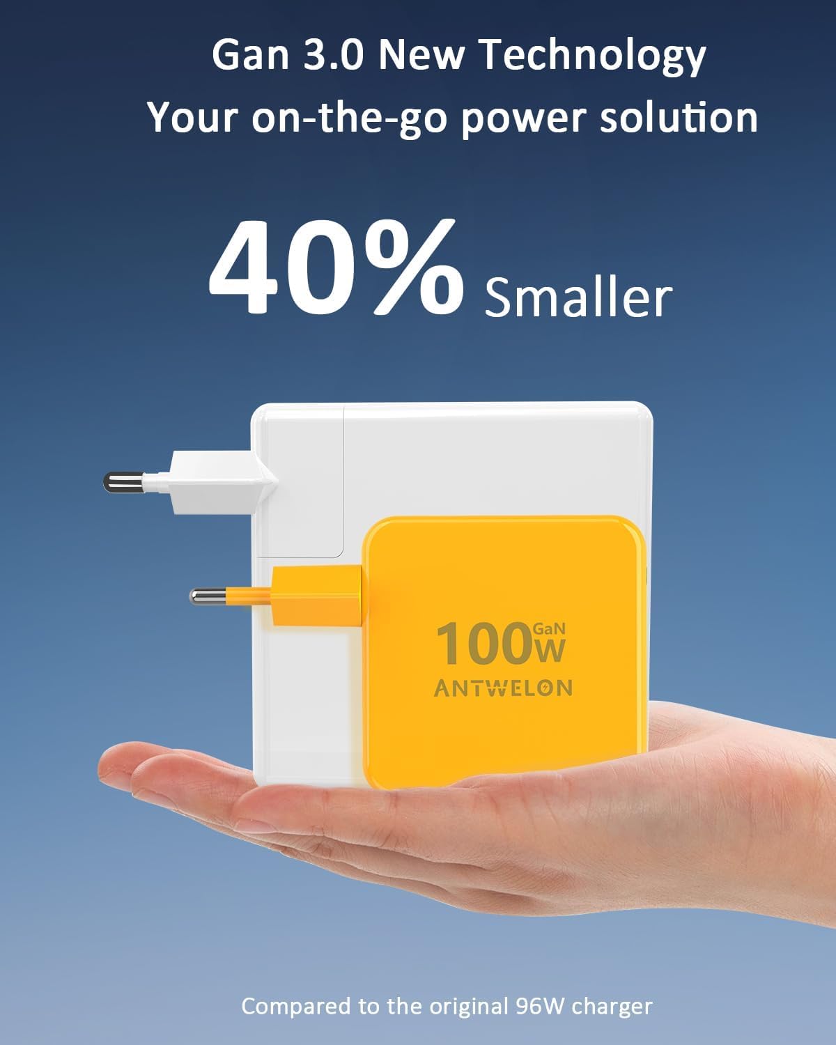 ANTWELON 100W USB C Ladegerät GAN Netzteil Typ C für MacBook Pro 16 15 14 Zoll, MacBook Air, iPad Pro, Galaxy S24 S23, Dell XPS, HP, Lenovo Thinkpad Yoga, Laptop, Tablet 3