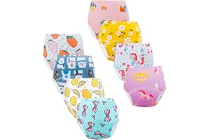 Potty Training Underwear for Girls, Toddler Learning Designs Training Pants(8 Packs, Multi-colored, 2-3T, S)