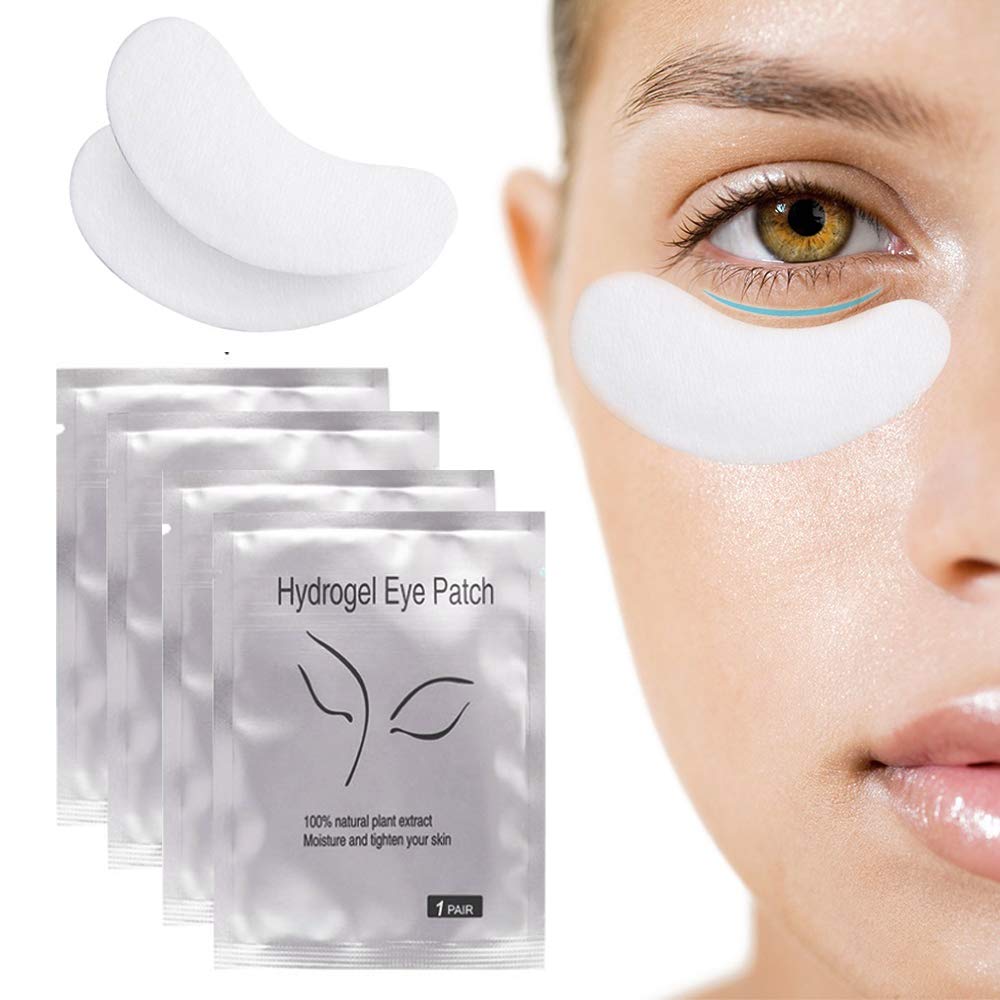 RZJZGZ 120 Pairs Eye Gel Pads, Lint Free Eyelash Pads, Under Eye Gel Pads for Pro Salon and Individual Eyelash Extension, Extension Eye Gel Patches