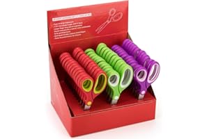 Kalatic Students Scissors (36 Pairs Teacher Pack, Rounded-tip, 7- Inch) - 7’’ Soft Touch Blunt Kids School Student Scissors Shears KT-009-R36-A (Pack of 36)