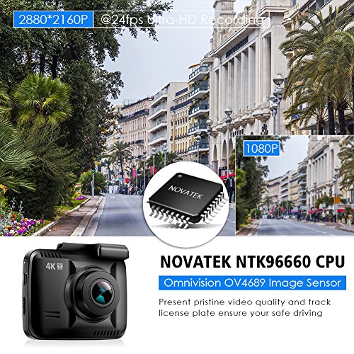 Lifechaser Dual Dash Cam Car Camera 4K UHD WIFI GPS Night Vision 150° with Front and Rear Camera, 2.4" LCD, Parking Mode, Time Lapse, WDR, G-Sensor, Loop Recording for Cars, Trucks - Thumbnail 3