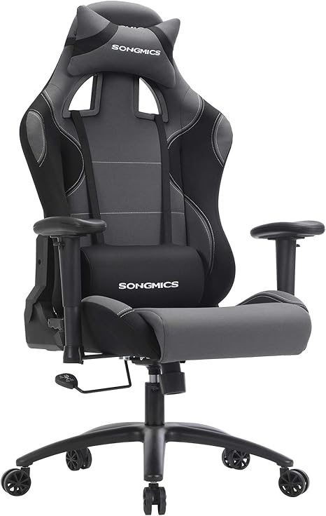 Songmics Chaise Gamer Fauteuil De Bureau Racing 52 X 56 5 X 128 138 Cm Amazon Fr Cuisine Maison