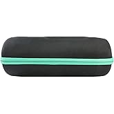 co2CREA Hard Travel Case replacement for replacement for JBL Charge 4 /replacement for JBL Charge 5 Waterproof Bluetooth Speaker (Black Case + Teal Zipper)