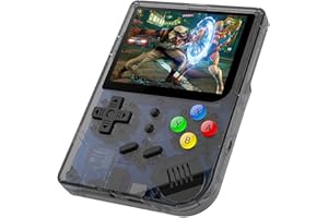DREAMHAX RG300 Portable Game Console with Open Source System Preload 10000 Games, Handheld Video Games Player with 16G + 32G TF Card 3 Inch IPS Screen, Arcade Retro Games Gifts (Black Transparent)