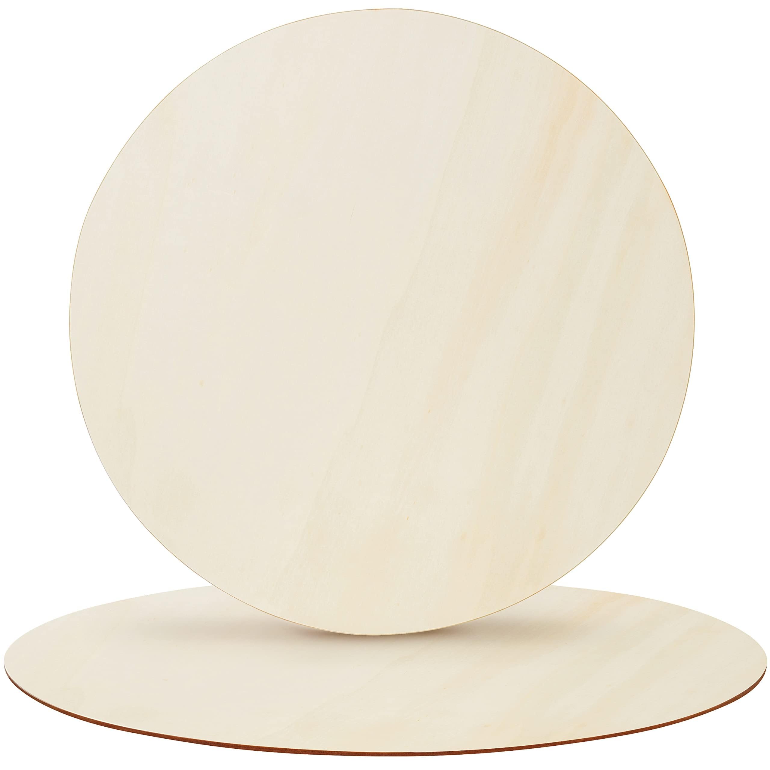 Belle Vous 2 Pack Unfinished Wooden Circles - 60cm / 24 inches Wood Rounds Slices - Blank Discs/Cutouts for DIY Crafts, Painting, Pyrography, Door Hangers/Signs & Party Decorations