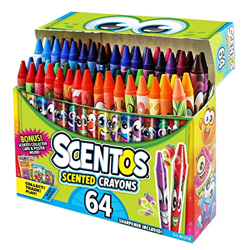 Scentos Scented Crayons - 64 Count - Crayons for Kids 64 Pack of Crayons