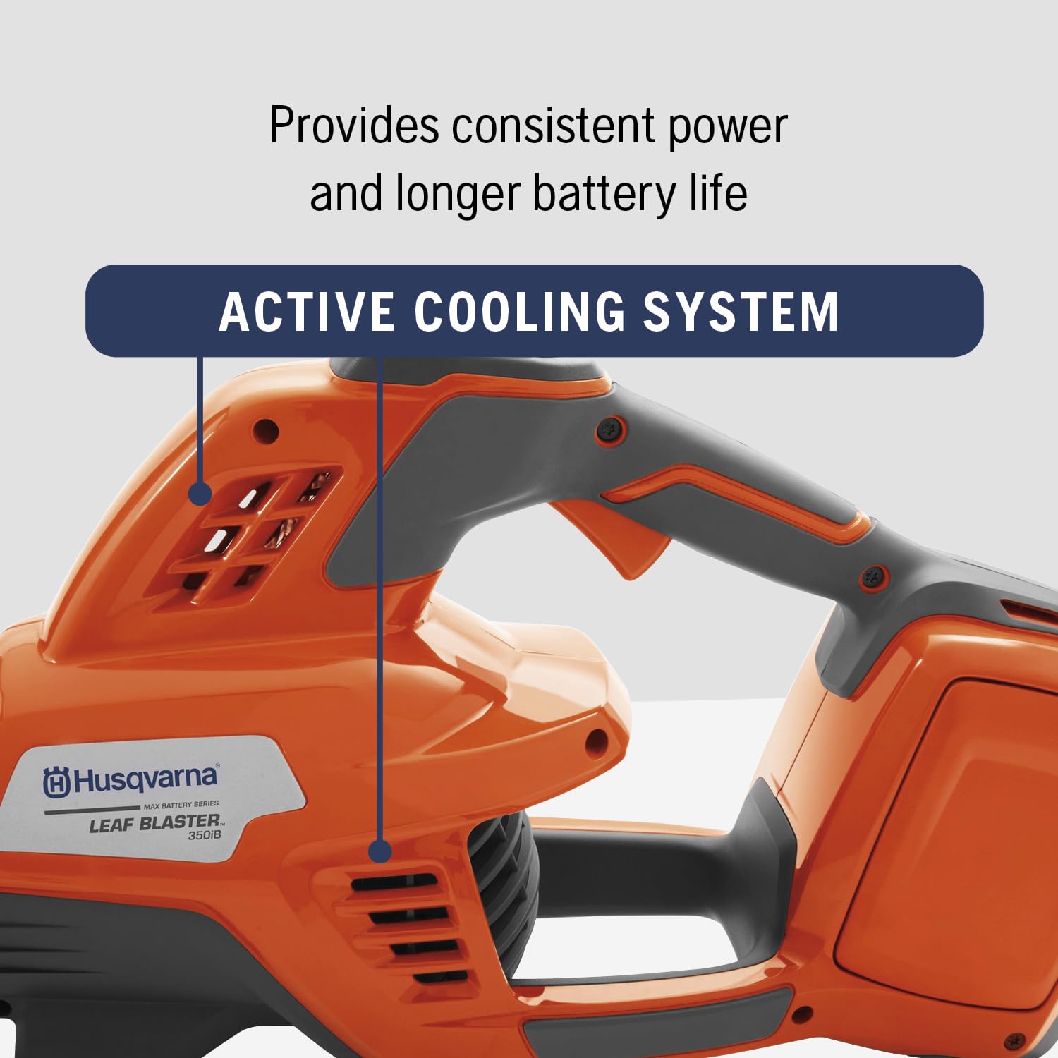 Husqvarna Leaf Blaster 350iB Battery Powered Cordless Leaf Blower, 200-MPH 800-CFM Blower with Brushless Motor and Quiet Operation, 40V Lithium-Ion 7.5 Ah Battery and Charger Included, 970569904