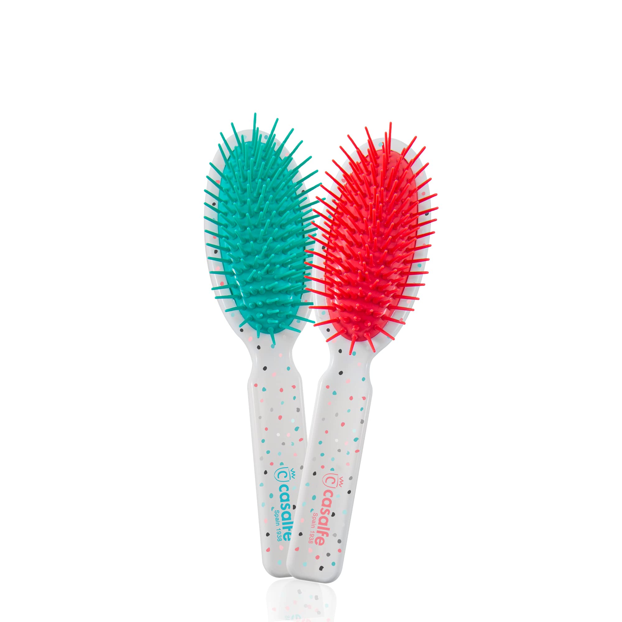 Casalfe Mini Pneumatic Brush, 360° No Edges, Detangles All Hair Types, Unisex, Multicolour