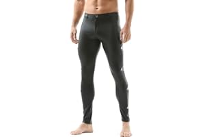 YOOBNG Men's Faux Leather Tight Pants Leggings Long Skinny Bottoms Stretchy Motorcycle Pants