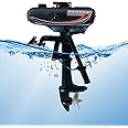 Outboard Motor Boat Engine, Short Shaft Heavy Duty Fishing Boat Engine Gas Trolling Motor with Water Cooling CDI System for Rubber Boats, Inflatable Boats, Sailboats(3.5HP 2 Stroke)