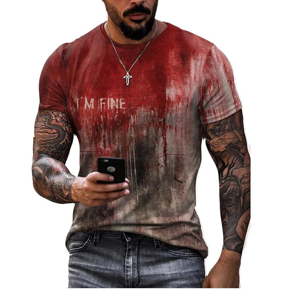 Generic Bloody I'M Fine Shirt For Men I'M Fine T