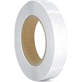 XFXIA Reflective Tape, Waterproof Self Adhesive Dot Safety Reflector | Dot Reflective Strip for Trailers, Bikes, Cars, White, 1 Inch x 65 Feet