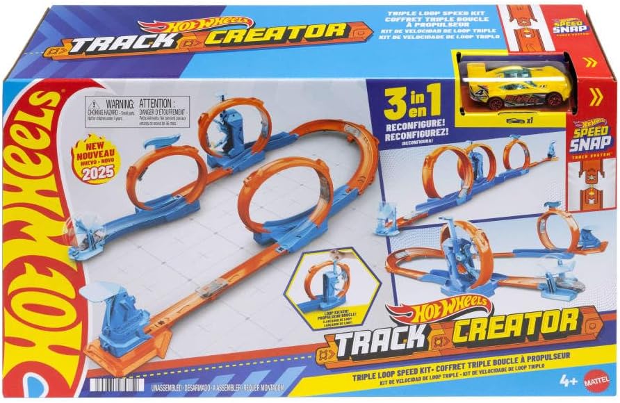 Hot Wheels Track Creator Triple Loop Pack and 1:64 Scale Car