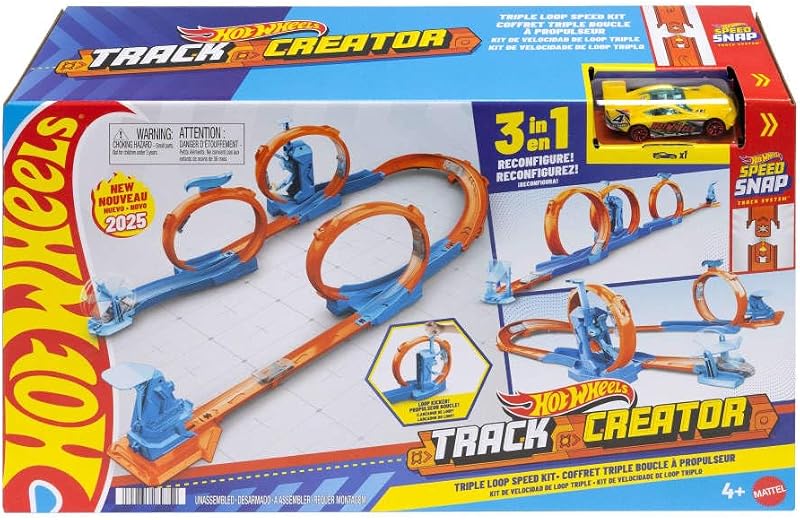 Hot Wheels Track Creator Triple Loop Pack and 1:64 Scale Car