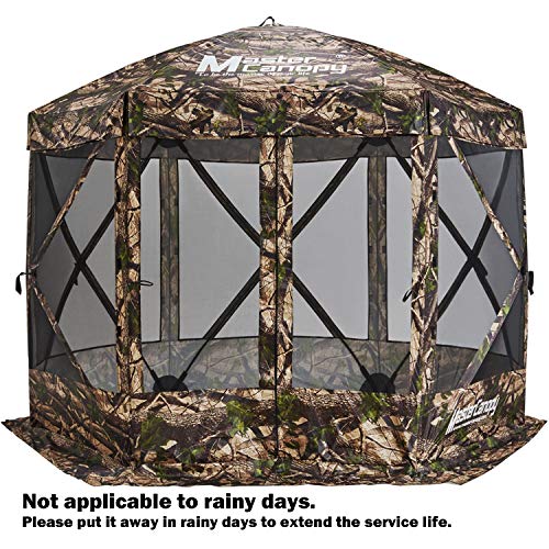 MasterCanopy Escape Shelter, 6-Sided Canopy Portable Pop up Gazebo Durable Screen Tent Bug and Rain Protection (6-8 Person),Camouflage - Thumbnail 4