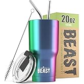 Beast 20 oz Tumbler Stainless Steel Vacuum Insulated Coffee Ice Cup Double Wall Travel Flask (Rainbow)